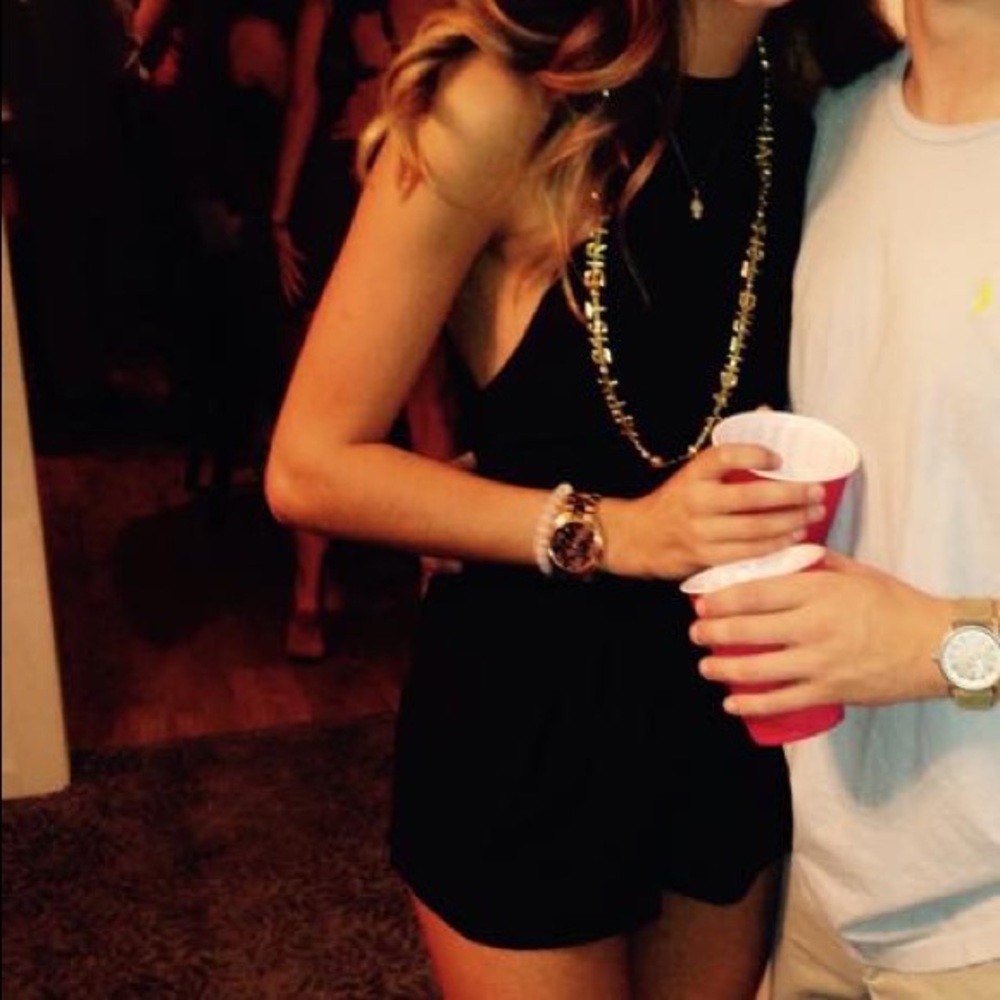 Black high neck romper
